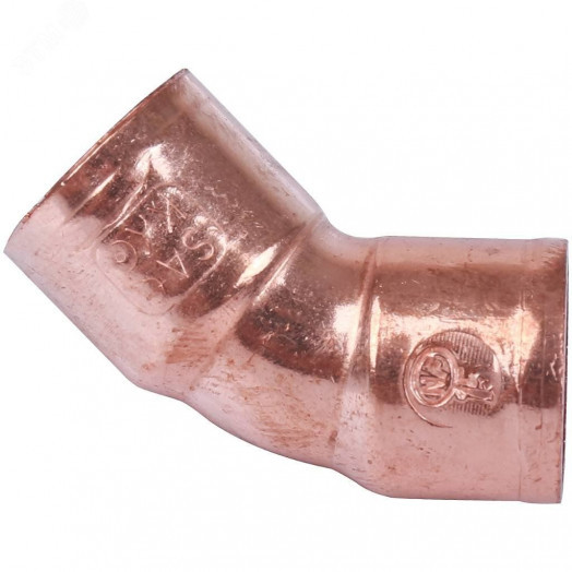 Отвод двухраструбный 45 град. медь пайка 28, модель 5041