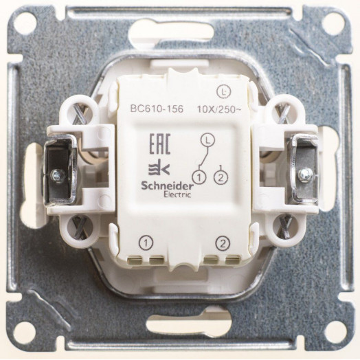 W59 Переключатель одноклавишный, 10АХ, механизм, шампань