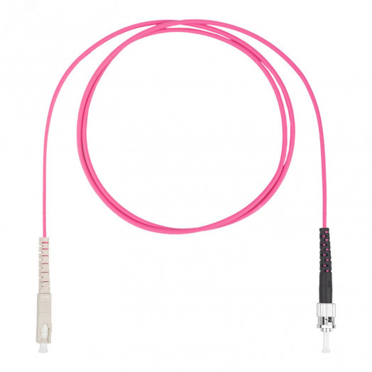 Шнур оптический коммутационный (патч-корд), SC-ST симплекс (simplex) OM4, нг(А)-HF, маджента, 1,5 м