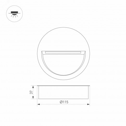 Светильник LTD-TRAIL-R115-4W Warm3000 (GR, 65 deg, 230V) (ARL, IP65 Металл, 3 года)