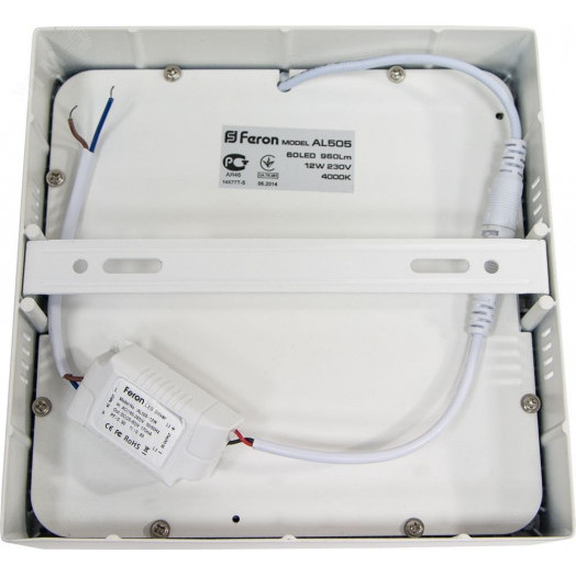 Светильник светодиодный ДПО-18w 6400K 1260Лм квадратный белый