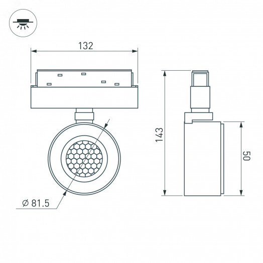 Светильник MAG-ORIENT-POINT-R80-12W Day4000 (WH, 18 deg, 48V) (Arlight, IP20 Металл, 5 лет)