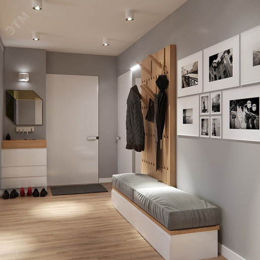 Светильник ДПО-12w GX53 без лампы поворотный черный