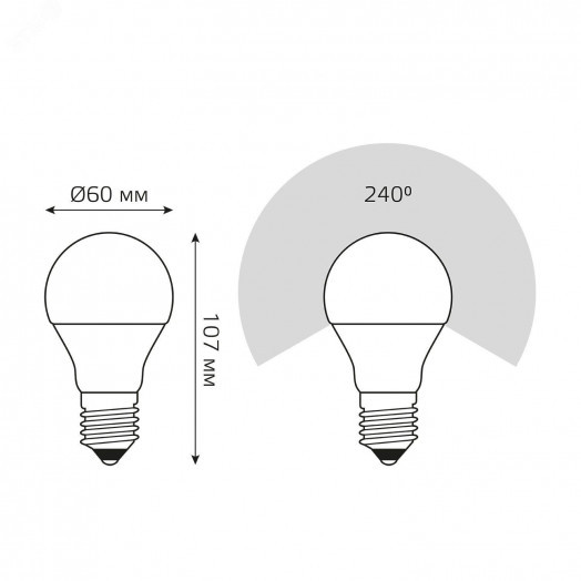 Лампа светодиодная LED 10 Вт 880 лм 3000К AC180-240В E27 А60 (груша) теплая  Elementary Gauss