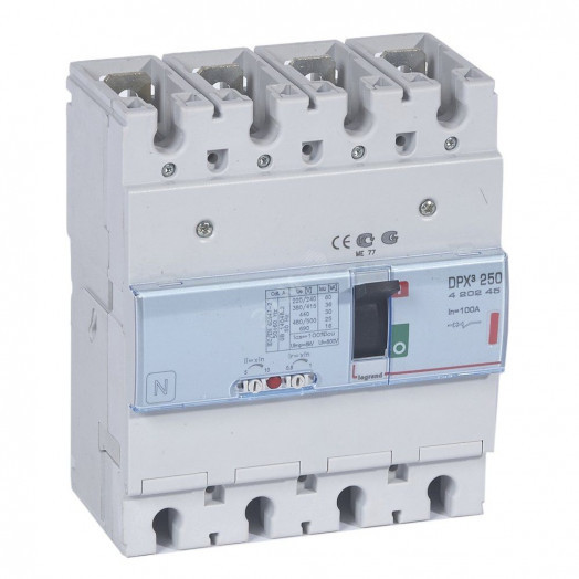 Выключатель автоматический четырехполюсный DPX3 250 100А 36кА
