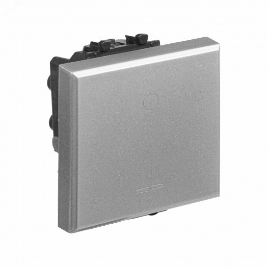 Avanti Выключатель двухполюсный одноклавишный модульный  , Закаленная сталь, 2 модуля