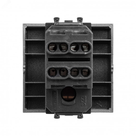 Avanti Выключатель двухполюсный одноклавишный модульный  , Закаленная сталь, 2 модуля