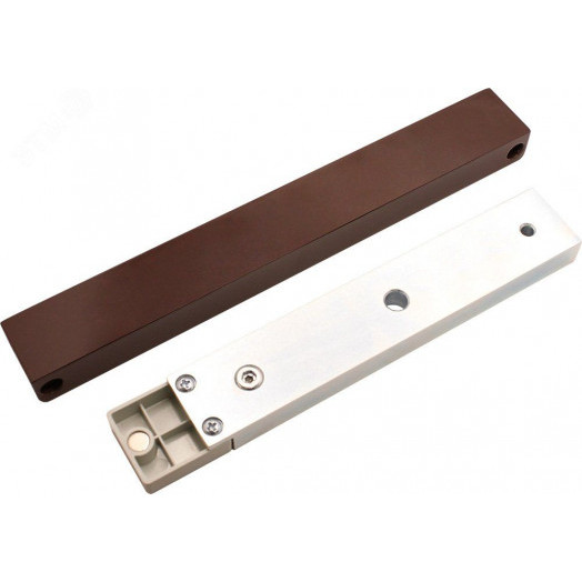 Замок электромагнитный ALM-200P-24V, усилие удержания якоря 180 – 200 кгс, с датчиком состояния двери, коричневый