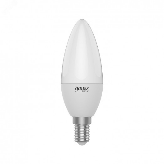 Лампа Gauss Basic Свеча LED-5,5W 400lm 3000K E14 (3 лампы в упаковке) LED 1/40