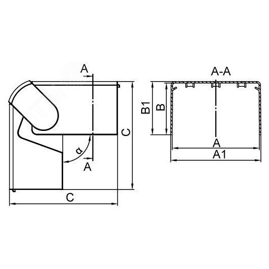 Угол 40x40мм внешний изменяемый 70-120 градусов