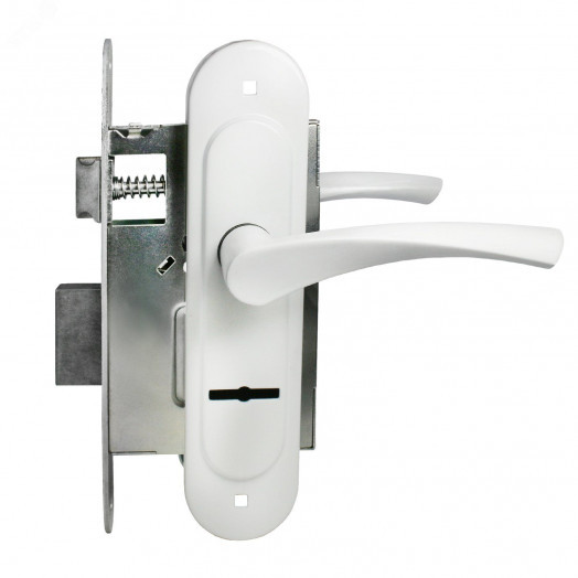 Замок врезной Птимаш ЗВ9-407 с пружиной белый  с/руч