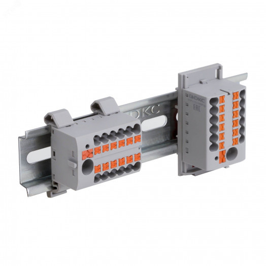 Блок распределительный, зажим push-in, 18 точек подключения 2,5 кв.мм, серый