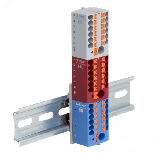 Блок распределительный, зажим push-in, 18 точек подключения 2,5 кв.мм, серый