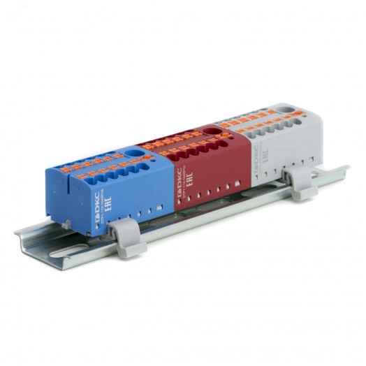 Блок распределительный, зажим push-in, 18 точек подключения 2,5 кв.мм, серый