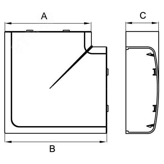 Угол плоский Г-образный 110х50 IN-Liner FRONT