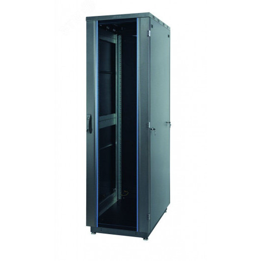 Шкаф Racknet S3000 22U 600х600, передняя дверь    стеклянная одностворчатая, задняя дверь           металлическая одностворчатая, черный
