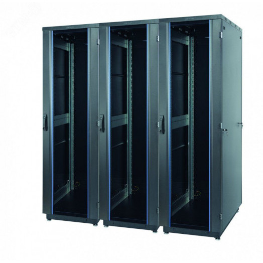 Шкаф Racknet S3000 22U 600х600, передняя дверь    стеклянная одностворчатая, задняя дверь           металлическая одностворчатая, черный