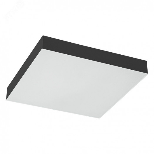 Светильник светодиодный ДПО-6w 4000K 480Лм квадратный черный IP44