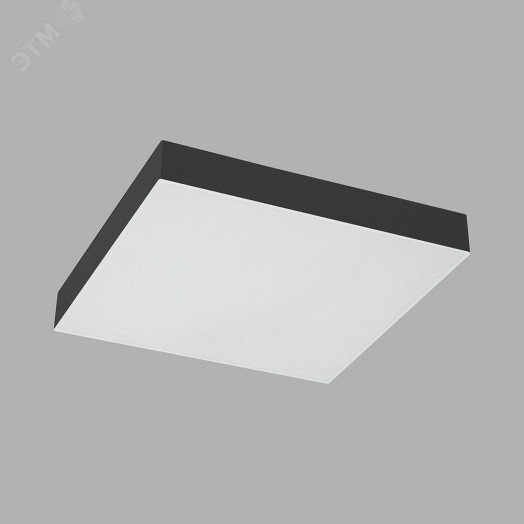 Светильник светодиодный ДПО-6w 4000K 480Лм квадратный черный IP44