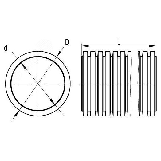 Труба жесткая двустенная для кабельной канализации (8кПа) 160мм 5.7