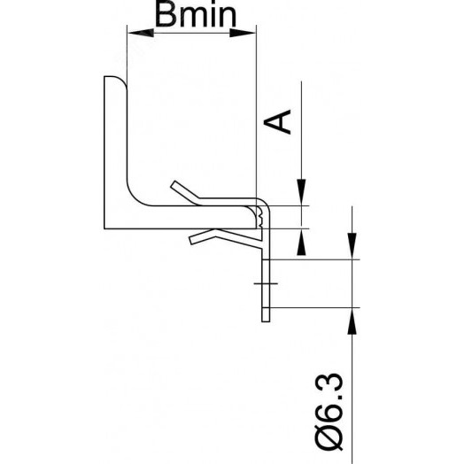 Крепеж для троса к швеллеру 2-3мм горизонтальный монтаж