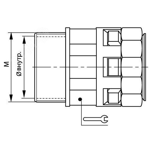 Монтажный комплект муфта труба-коробка DN 48 мм, М63х1,5, полиамид, цвет черный