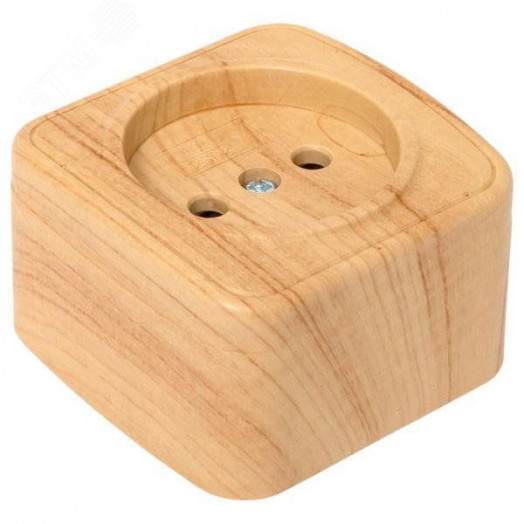 Розетка 1-местная ОП Минск 10А без заземления светлое дерево