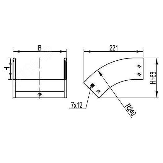 Угол CD 45 вертикальный внешний 45 градусов 200х80 в комплекте с крепежными элементами и соединительными пластинами
