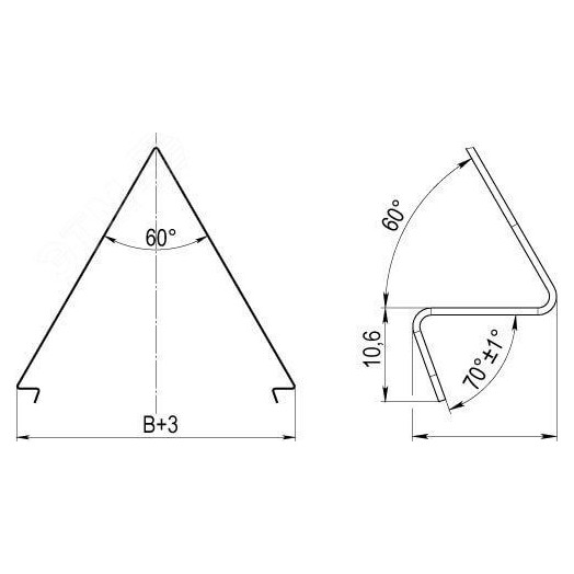 Крышка двускатная 400 L1500 цинк-ламель