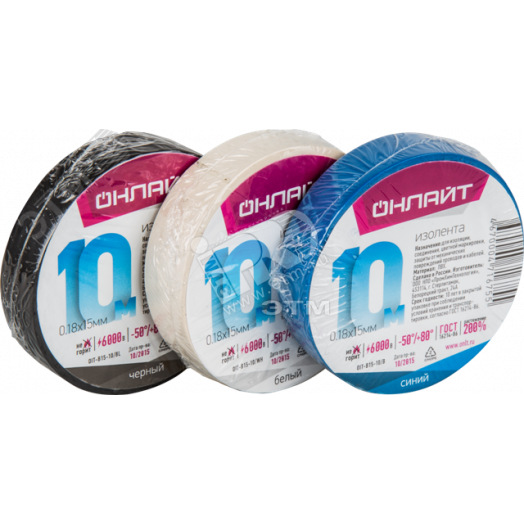 Изолента ОНЛАЙТ 71 673 OIT-B15-10/WH белая