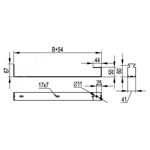 Держатель огнезащитной перегородки 200 мм