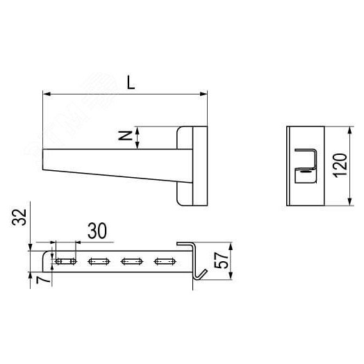Усиленная консоль L500 для I-профиля BPM-50, горячеоцинкованная