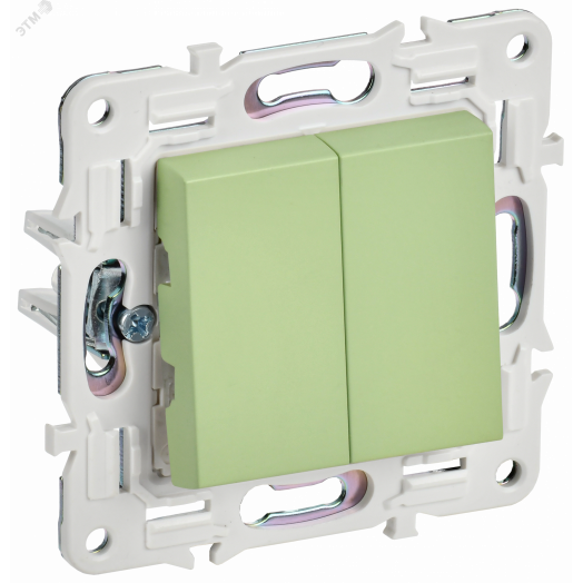 SKANDY Выключатель 2-клавишный проходной 10А SK-V05G мятный IEK