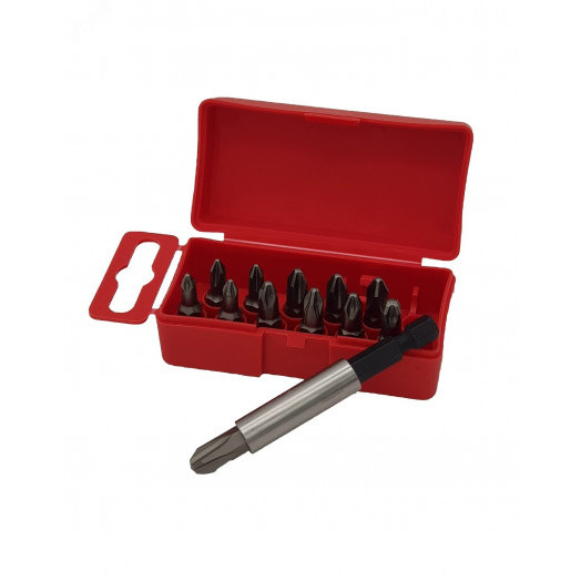 Набор бит PH/PZ Industrial с держателем бит в кейсе, 13 шт