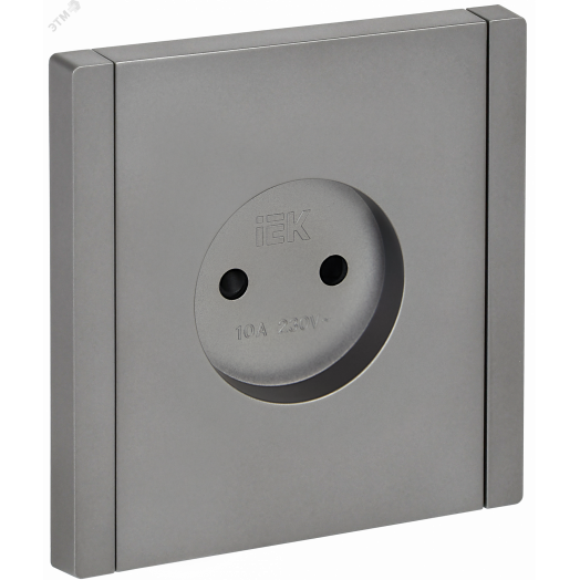 FORTE&PIANO Розетка 1-местная без заземления с защитными шторками винтовое крепление 10А FP517 сталь IEK