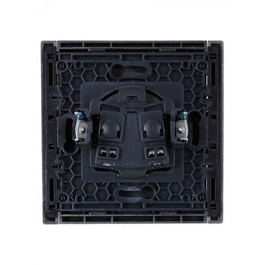 FORTE&PIANO Розетка 1-местная без заземления с защитными шторками винтовое крепление 10А FP517 сталь IEK