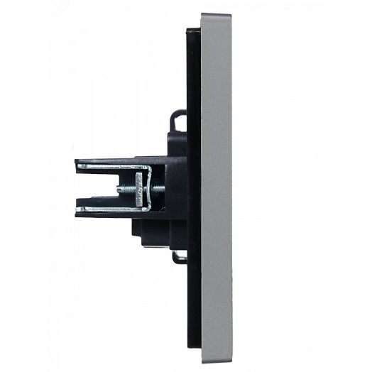 FORTE&PIANO Розетка 1-местная без заземления с защитными шторками винтовое крепление 10А FP517 сталь IEK