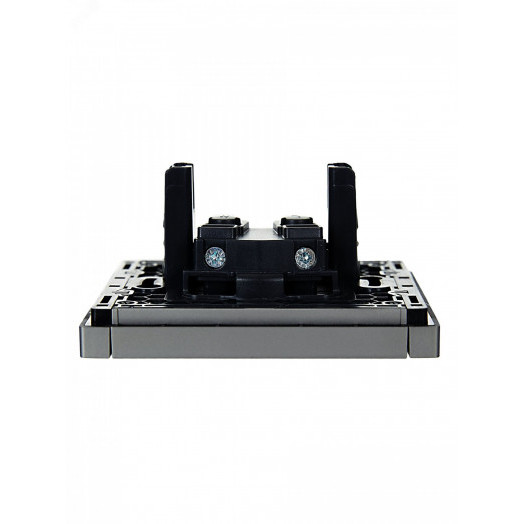 FORTE&PIANO Розетка 1-местная без заземления с защитными шторками винтовое крепление 10А FP517 сталь IEK