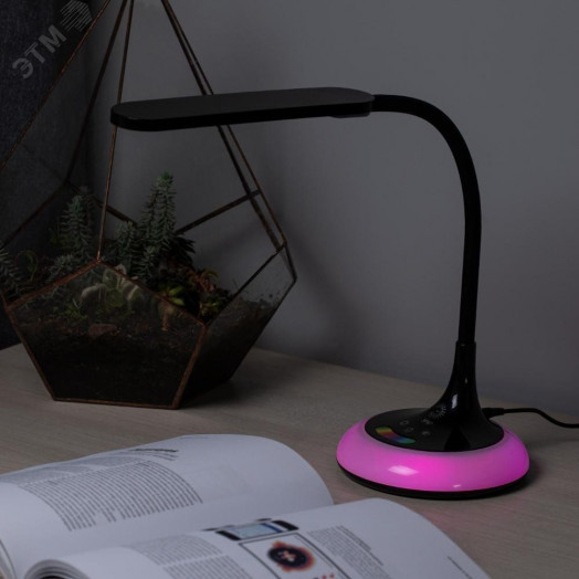 Светильник настольный NLED-481-10W-BK светодиодный с основанием черный