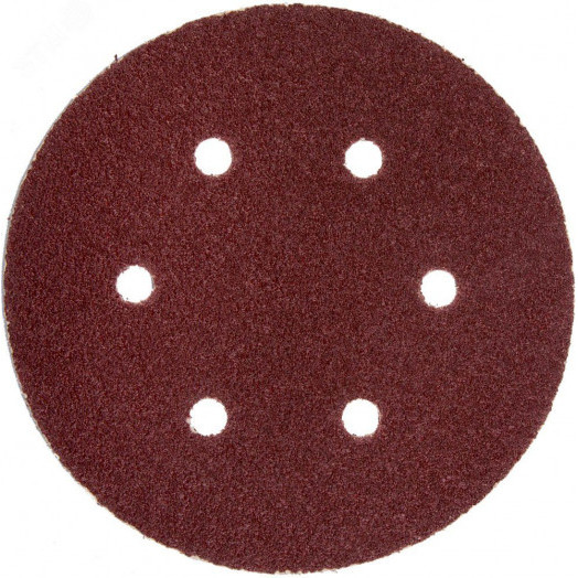 Круг шлифовальный ''Мастер'' универсальный, из абразивной бумаги на велкро основе, 6 отверстий, Р80, 150мм, 5шт