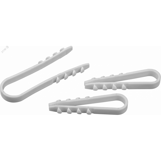 Дюбель-хомут для круглого кабеля 19-25мм белый (100 шт)