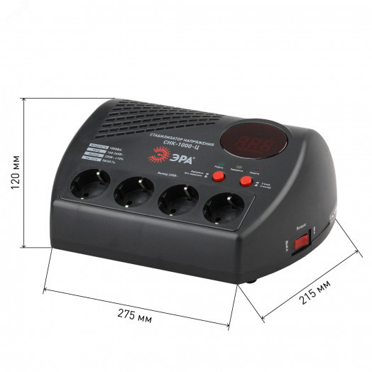 Стабилизатор напряжения компактный СНК-1000-Ц цифровой дисплей160-260В/220В, 1000ВА