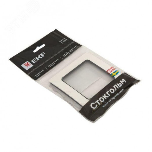 Стокгольм Рамка 1-местная белая с линией цвета черный