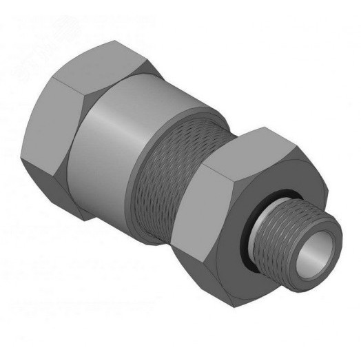 Ввод кабельный с резьбой G1/2 мм для прокладки кабеля в металлорукаве РЗ-ЦП-20, с уплотнением кабеля и проходным диаметром кабеля d=8-12 мм