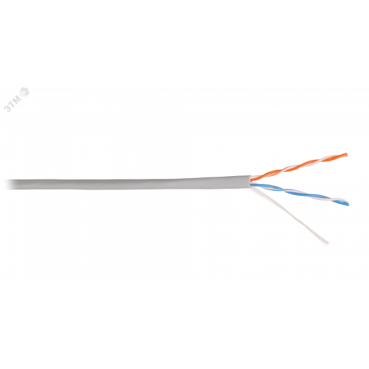 Витая пара U/UTP 2 пары Кат 5 solid BC AWG24 (0.50мм) IN PVC серый 305м