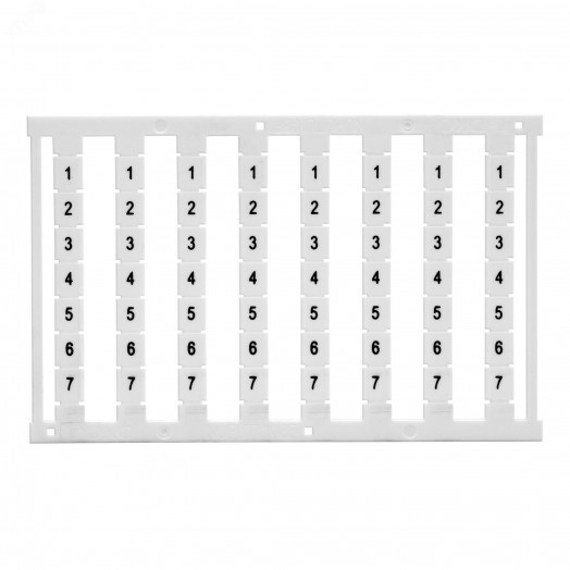 Маркировка для клемм, ширина 6 мм, узкая, для клемм Push-in, белая, знак заземления в круге, вертикальная ориентация, 1 шт. карта из 80 маркеров