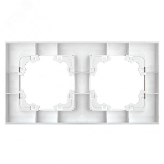 Рамка фактурная 2 поста универсальная UNIVersal Афина серебро (еврослот)