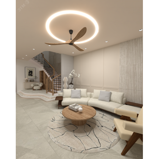 Светильник светодиодный RVE-LBX-HOLE-RING-1980-V (Кольцо 1980х1980х100мм S80мм 150Вт встраиваемый 4000K Белый)