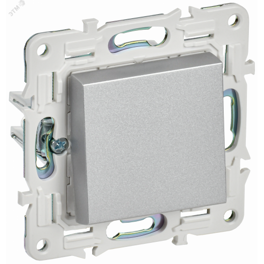 SKANDY Выключатель 1-клавишный кнопочный 10А SK-V14S серебряный IEK