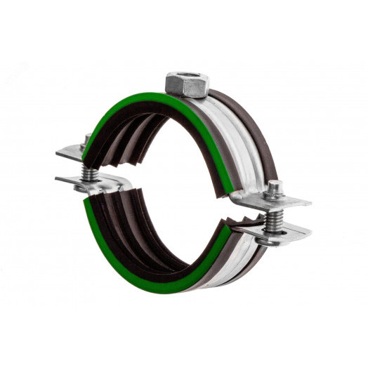 Хомут сантехнический Mayer д/труб 3  1/2' (99-105мм) гайка М10 и уплотн. с зел.полосой